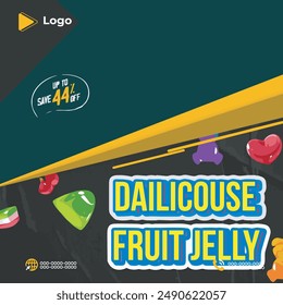 Realistic candy sugar cotton posters with colorful compositions social media banner post design | Realistic sweet candy lollipop products advertising instagram social media poster design | social post