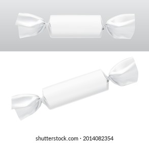Realistic candy with two swirling tails. Vector illustration isolated on white background. Ready for your design. EPS10.