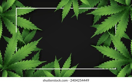 Realistic cannabis leaf background vector design in eps 10