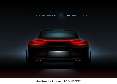 realistic car back lights glow