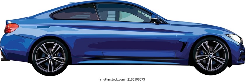 Material De Vector Azul De Coche Realista Automoción Para Uso Comercial