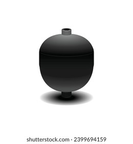 Realistic car brake system pressure maintain accumulator sphere illustration vector.