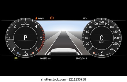 realistic car dashboard. 