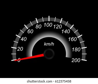realistic car dashboard. speedometer