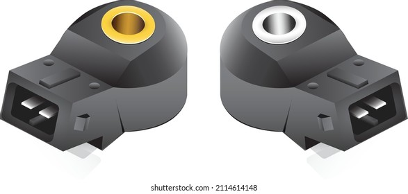 Realistic Car Detonation Sensor Or Knock Sensor In Electronic Fuel Injection System Resonance Piezo Electric Type.