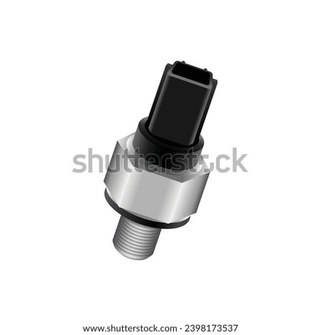 Realistic car engine oil pressure sensor illustration vector.