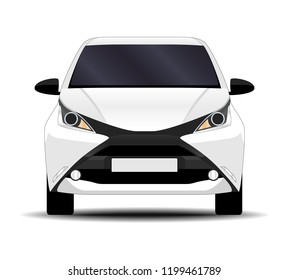 realistic car. hatchback. back view.