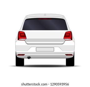realistic car. hatchback. back view.