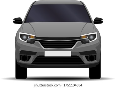 realistic car. hatchback. back view.