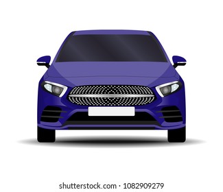 realistic car. hatchback. front view.