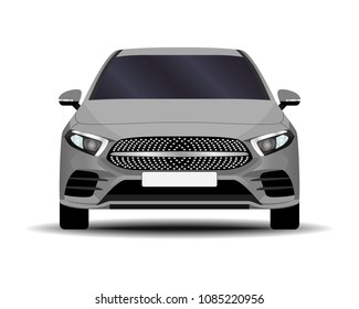 realistic car. hatchback. front view.