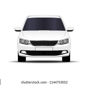 realistic car. hatchback. front view.