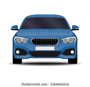 realistic car. hatchback. front view.