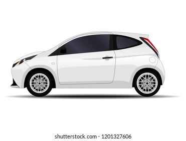 realistic car. hatchback. side view.