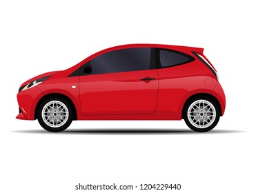 realistic car. hatchback. side view.