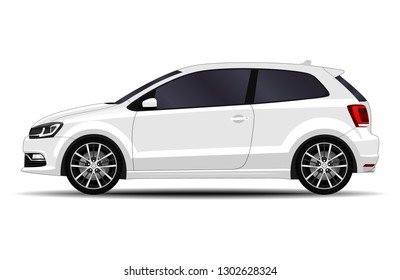 realistic car. hatchback. side view.