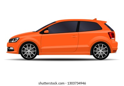 realistic car. hatchback. side view.