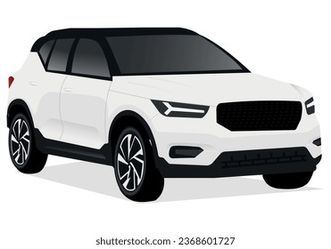 Realistic car isolated on white. Vector car illustration. Set the car from all sides.