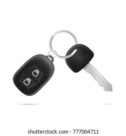 Realistic Car Key With Alarm System Remote. EPS10 Vector