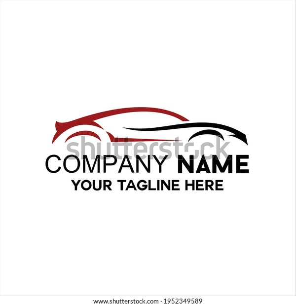 Realistic
car logo with red and black color
combination
