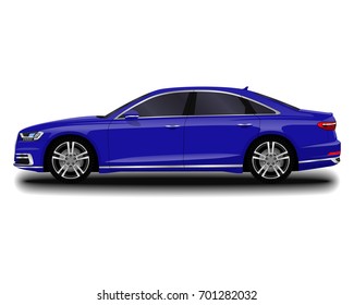 realistic car. Long sedan.