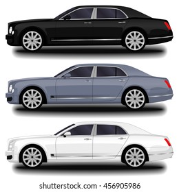 realistic car. luxury long sedan