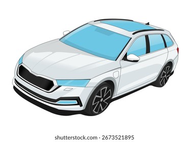 Maqueta de coche realista. Vector combinado aislado sobre fondo blanco. Perfecto para la marca, diseños de impresión, diseños de Plantilla