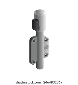 Realistic car part electronically controlled automatic transmission linear solenoid illustration vector.