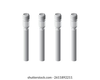 Realistic car part the mechanical injector in continuous injection system gasoline engine in silver color illustration vector.