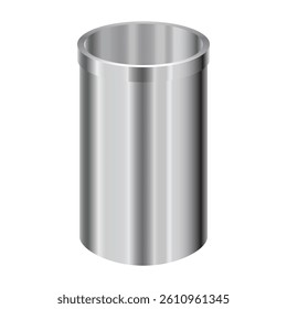 Realistic car part the single internal combustion engine aluminum alloys interchangeable piston sleeve illustration vector.