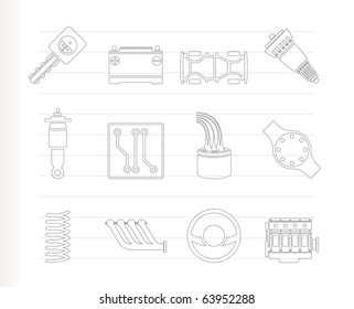 Realistic Car Parts and Services icons - Vector Icon Set 2