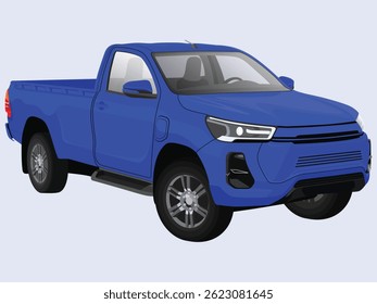 Ilustración vectorial realista del coche, de la recogida y del vehículo 