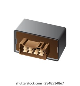 Realistic car programmed fuel injection main control relay illustration vector.