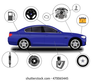 realistic car. sedan