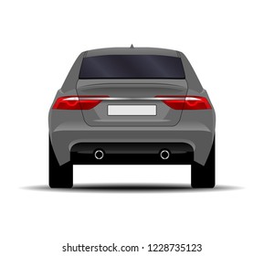 realistic car. sedan. back view.