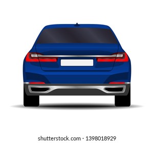 realistic car. sedan. back view.