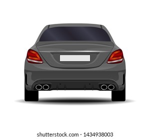 realistic car. sedan. back view.