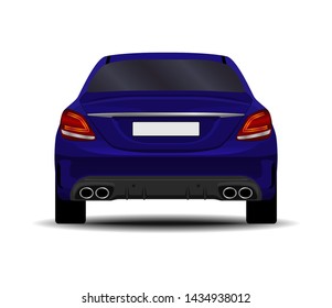 realistic car. sedan. back view.