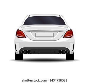 realistic car. sedan. back view.