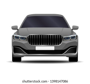 realistic car. sedan. front view.