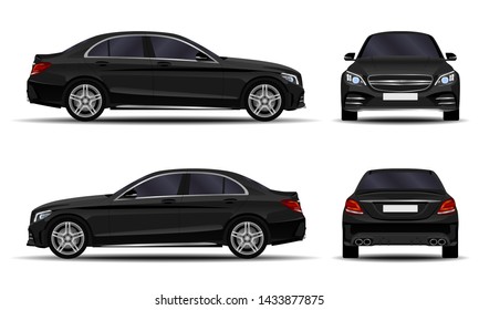 Realistic Car Sedan Front View Side Stock Vector (Royalty Free) 1537462793