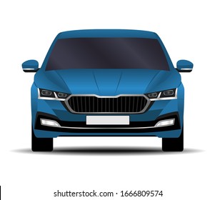 realistic car. sedan. front view