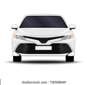 realistic car. sedan front view.