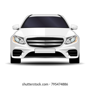 realistic car. sedan front view.