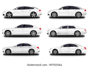 realistic car. sedan set