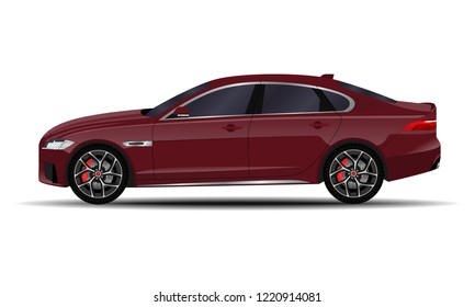 realistic car. sedan. side view.