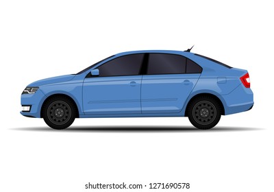 realistic car. sedan. side view.