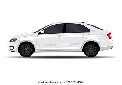 realistic car. sedan. side view.