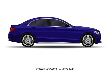 realistic car. sedan. side view