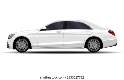 realistic car. sedan. side view.